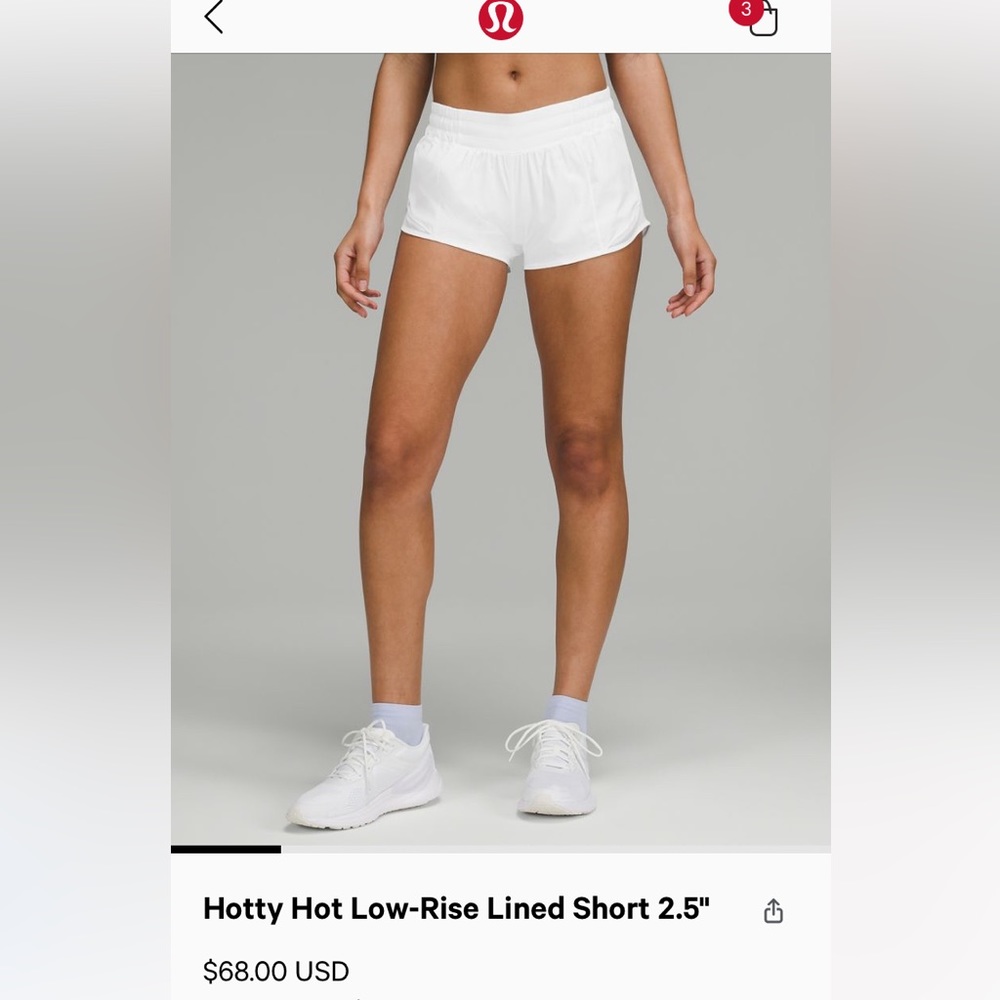 Size 2 Lululemon shorts 2.5 inseam low rise
